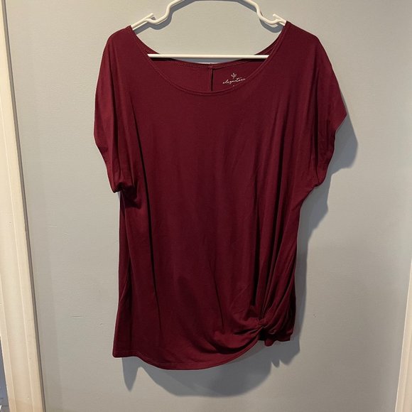 Elegantees Tops - Elegantees Wine Knotted Tee Large